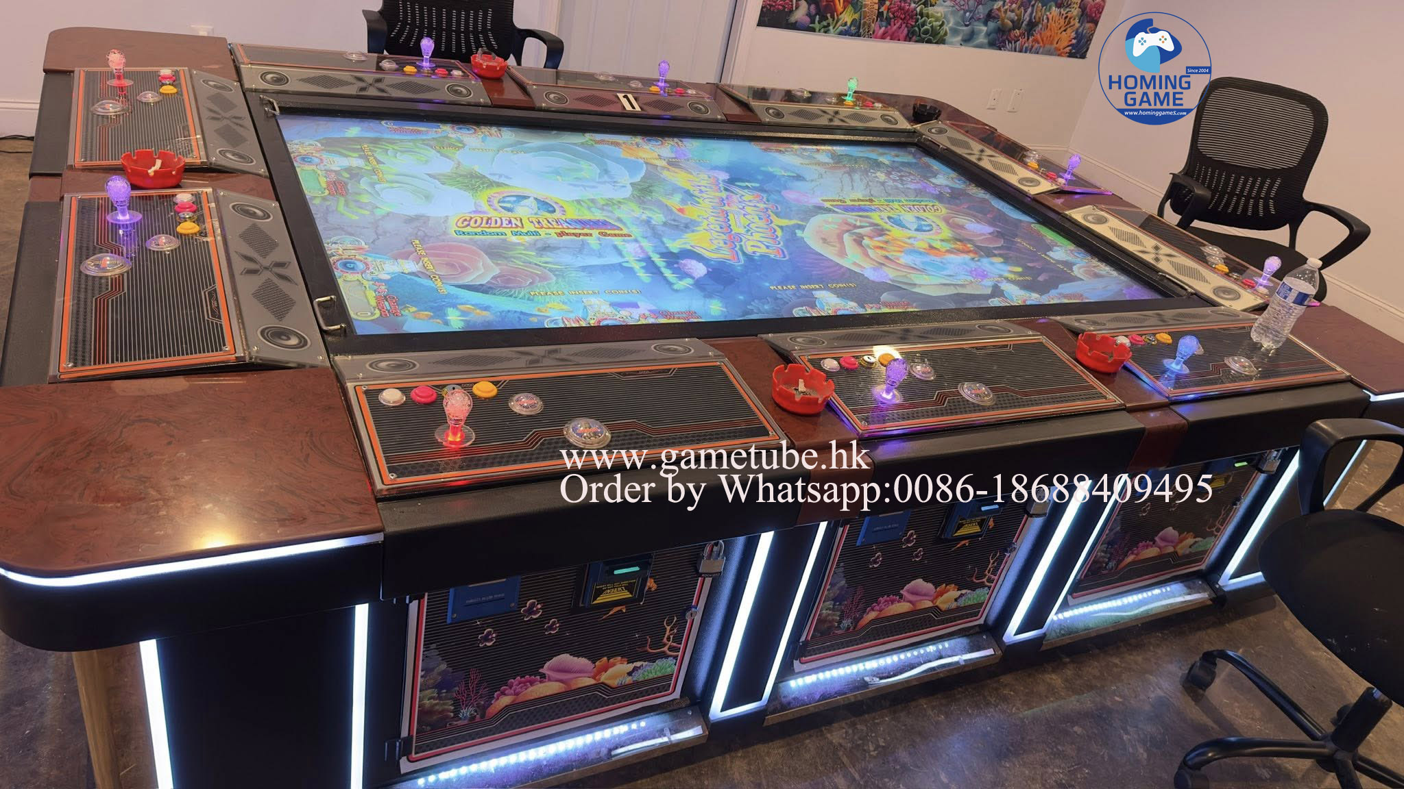 HomingGame Factory Price 10 Player Fishing Game Machine 86 Inch LCD Coin Operated Arcade Fish Hunter Table Ocean King 3 Plus Custom Software