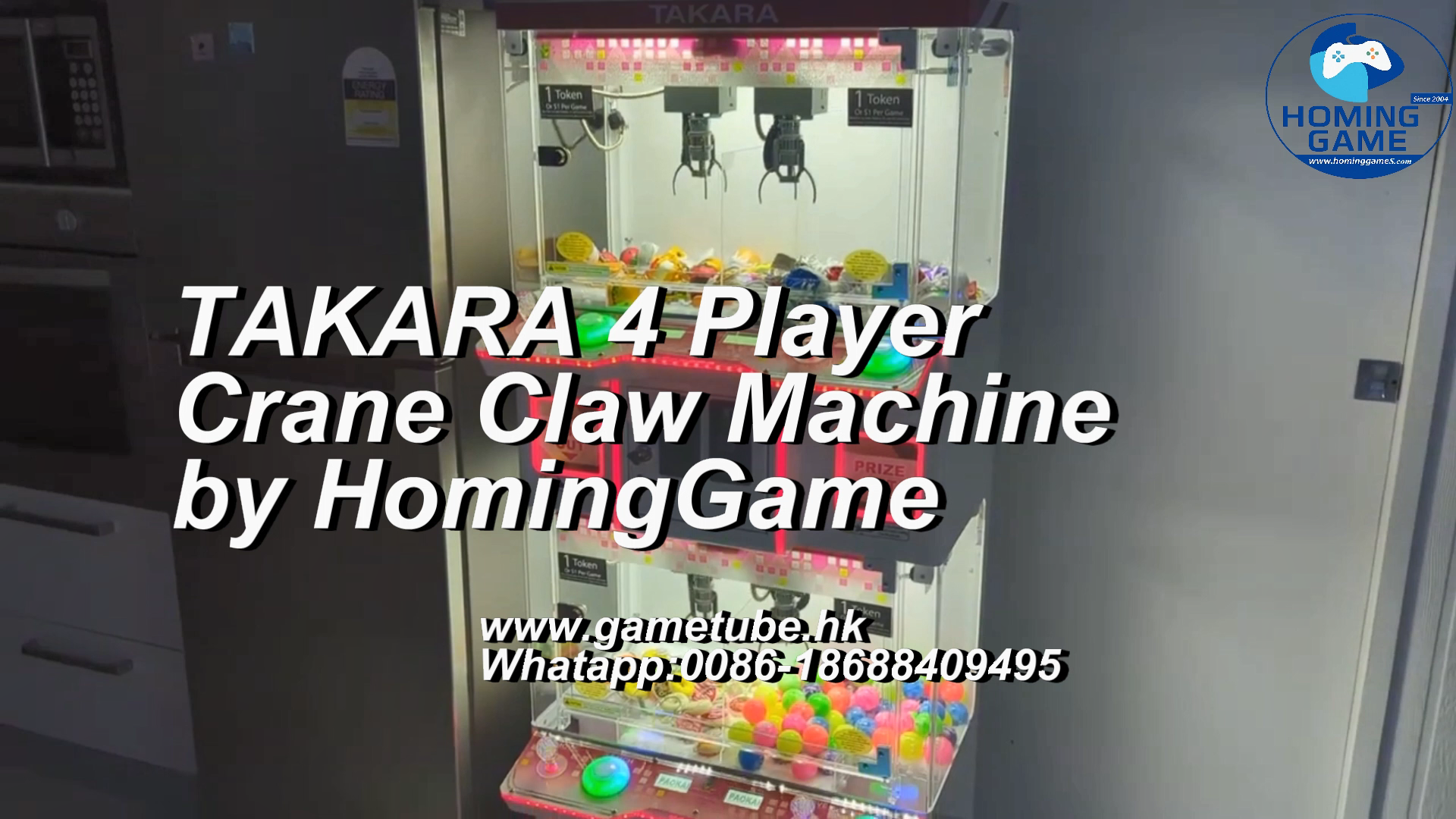 TAKARA 4 Player Crane Claw Machine | Multiplayer Prize Game by HomingGame | Factory Direct Sale