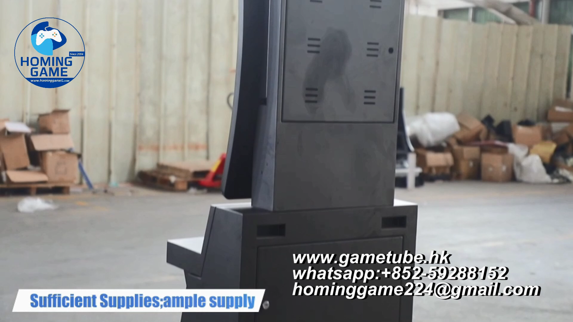 HomingGame Factory Custom 43 Inch Skill Slot Game Cabinet / Multiple Game Board Compatible / Vertical Curved Metal Slot Machine Shell / 43" PCAP Touch Screen Board-Ready Gaming Cabinet