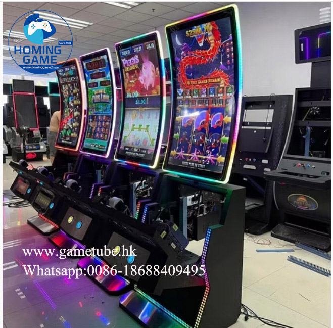 HomingGame 43-Inch Curved Touch Monitor Skill Game Slot Machine - Deluxe 4K Curved Screen Skill Game Machine - Vertical Casino Slot Cabinet with 43" Curved Touch Screen for US Market - Professional High-Profit Skill Game Cabinet Manufacturer