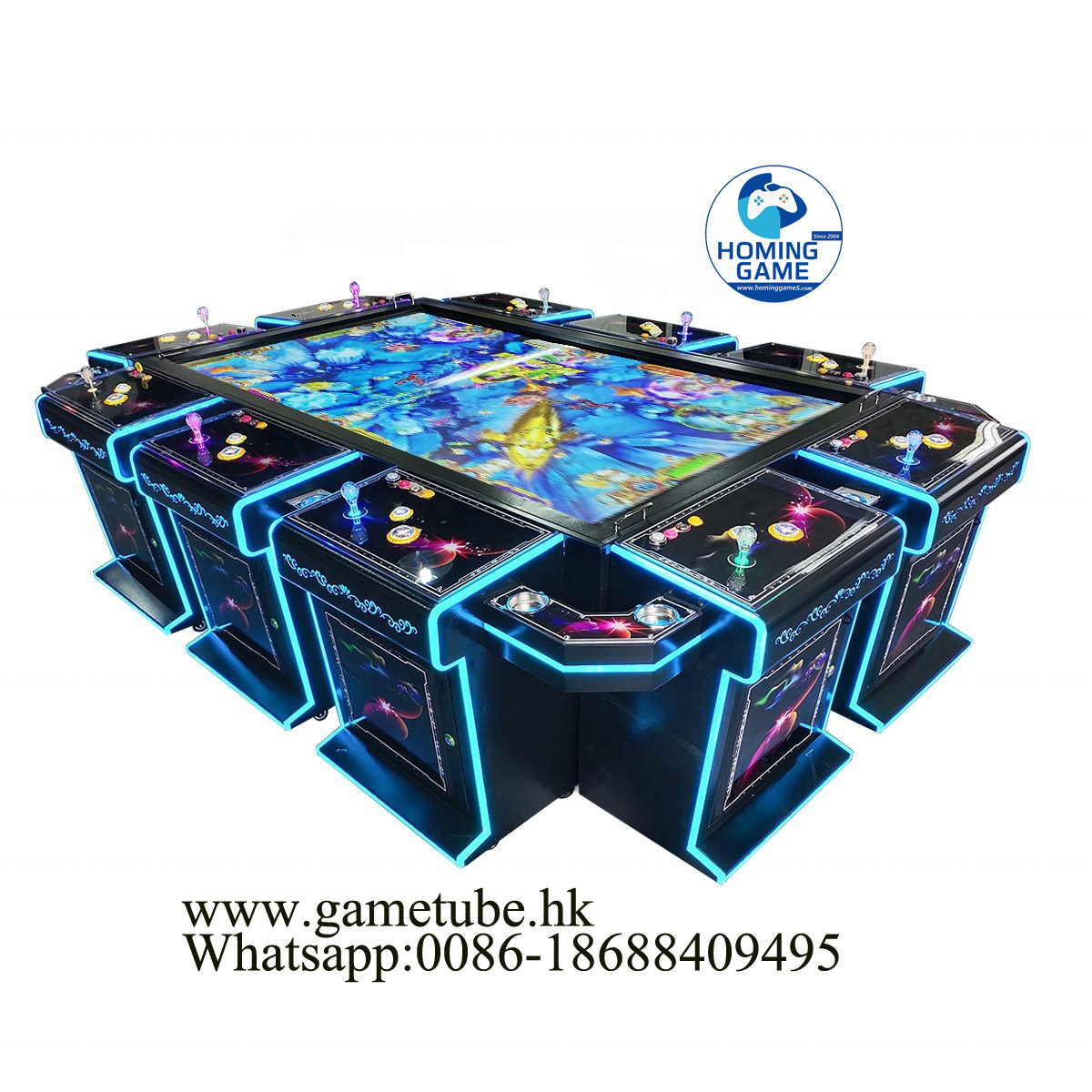 Hominggame Factory 10 Player 86 Inch Fishing Game Machine 4K Resolution Fish Hunter Arcade Table for Gaming Center
