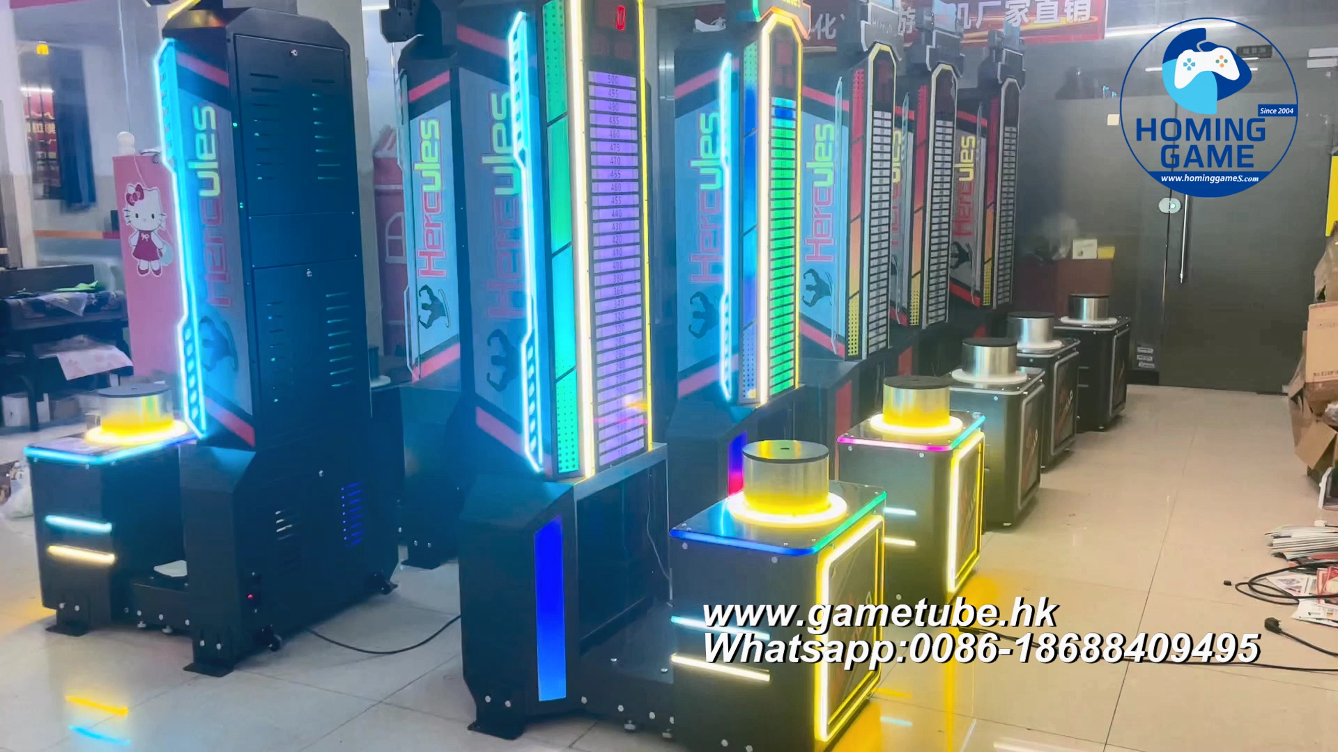 HomingGame Hercules Punching Boxing Machine – Durable Metal Coin Operated Boxing Game Machine for Amusement Centers & Bars