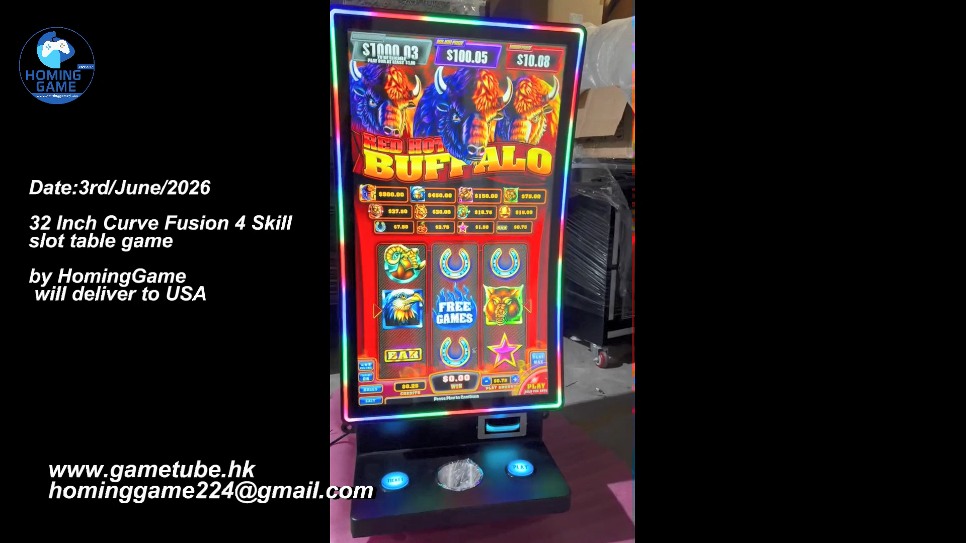 32-Inch Curved Touch Screen Interactive Entertainment Desktop – USA-Ready Fusion 4 Skill Slot Table Game  Machine by HomingGame Factory