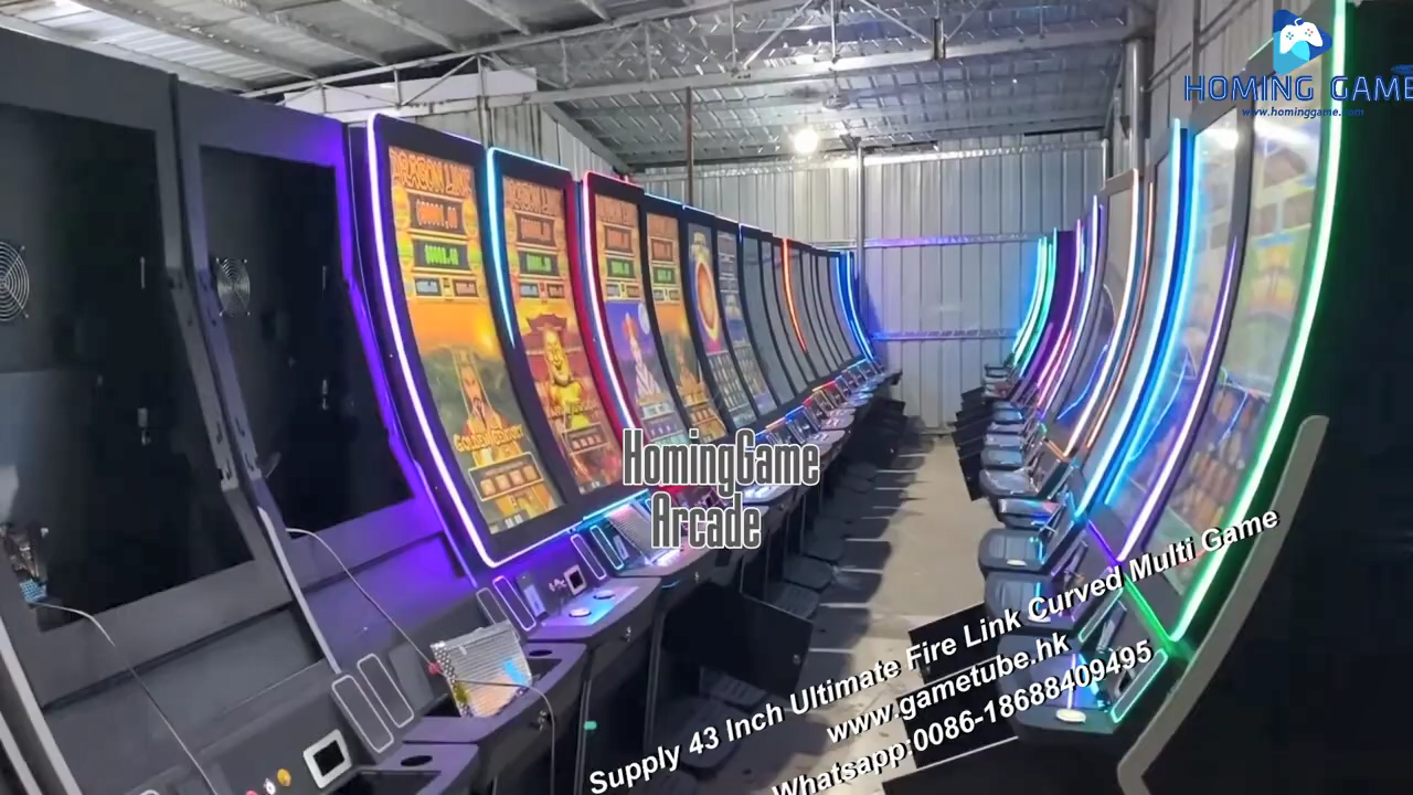 Factory Direct Supply 43 Inch Ultimate Fire Link Curved Multi Game Vertical Touch Screen Fire Link Games Machines For Sale by HomingGame