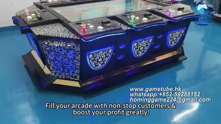 Custom 55 65 85 Inch Multi-Player Fish Hunting Game Machine - 8 to 10 Seats Coin-Operated Arcade Fishing Table | HomingGame Factory Direct