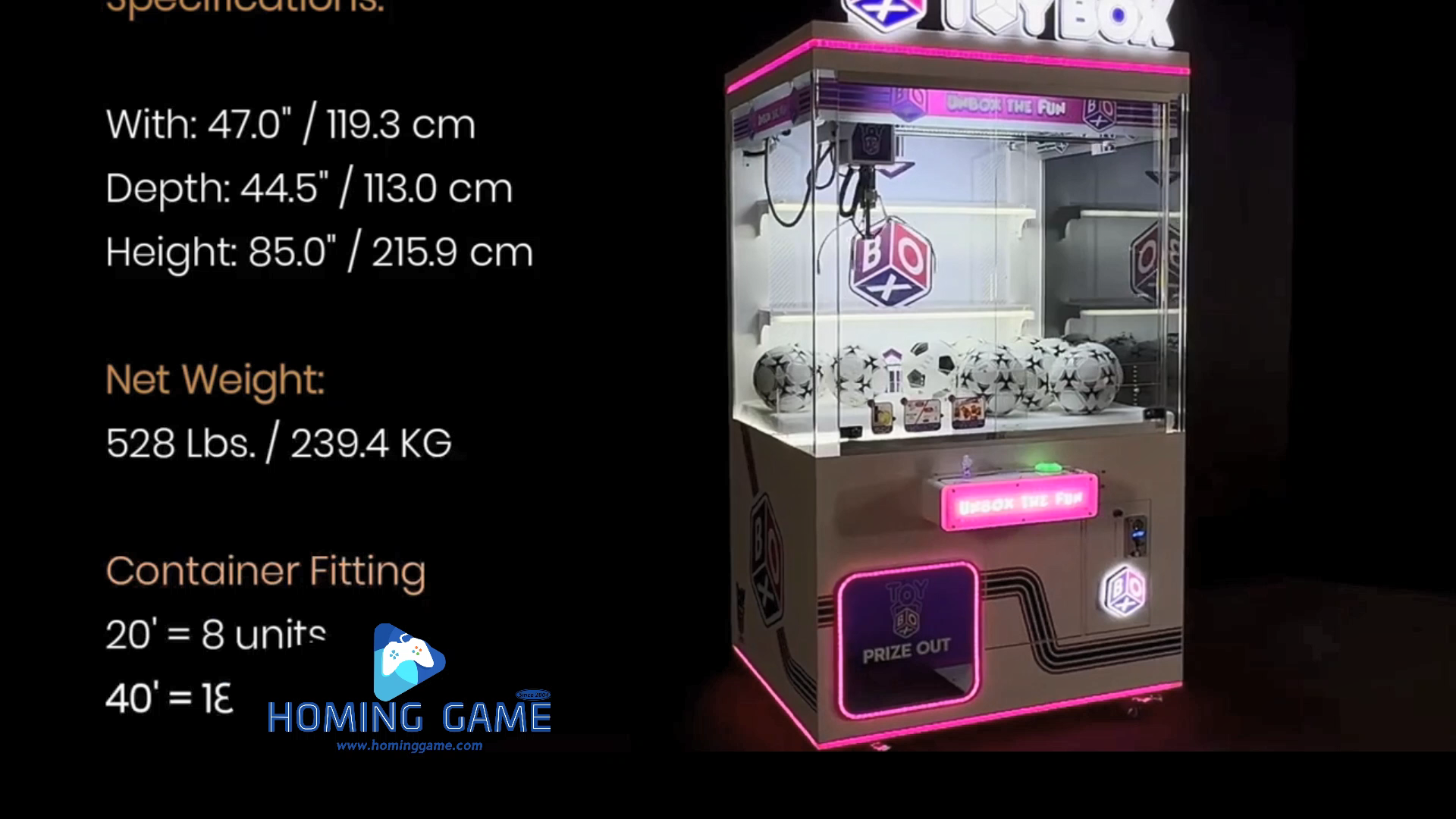 Unbox the Ultimate Fun with HomingGame's New ToyBox XL Crane Game Machine! #CraneGame #ClawMachine