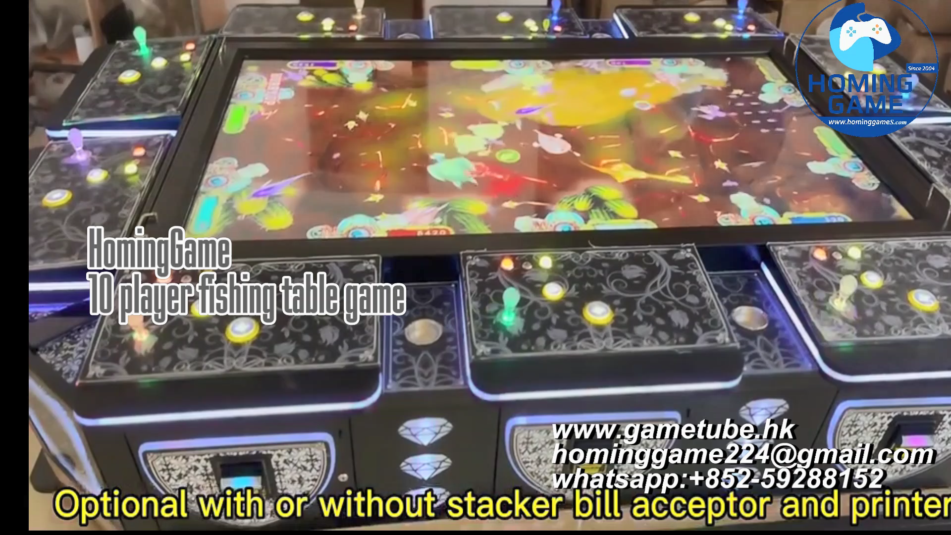 HomingGame Factory 10 Players 85 Inch Fishing Table Game Machine Ocean King Coin Operated Fish Arcade Game Cabinet for Commercial Game Room