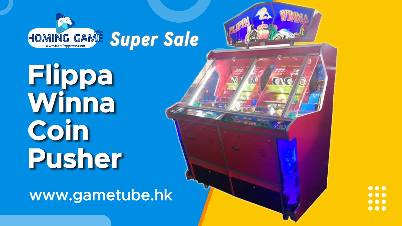 Ocean Park Flippa Winna Coin Pusher  Flip Dice Lottery Arcade Game by HomingGame