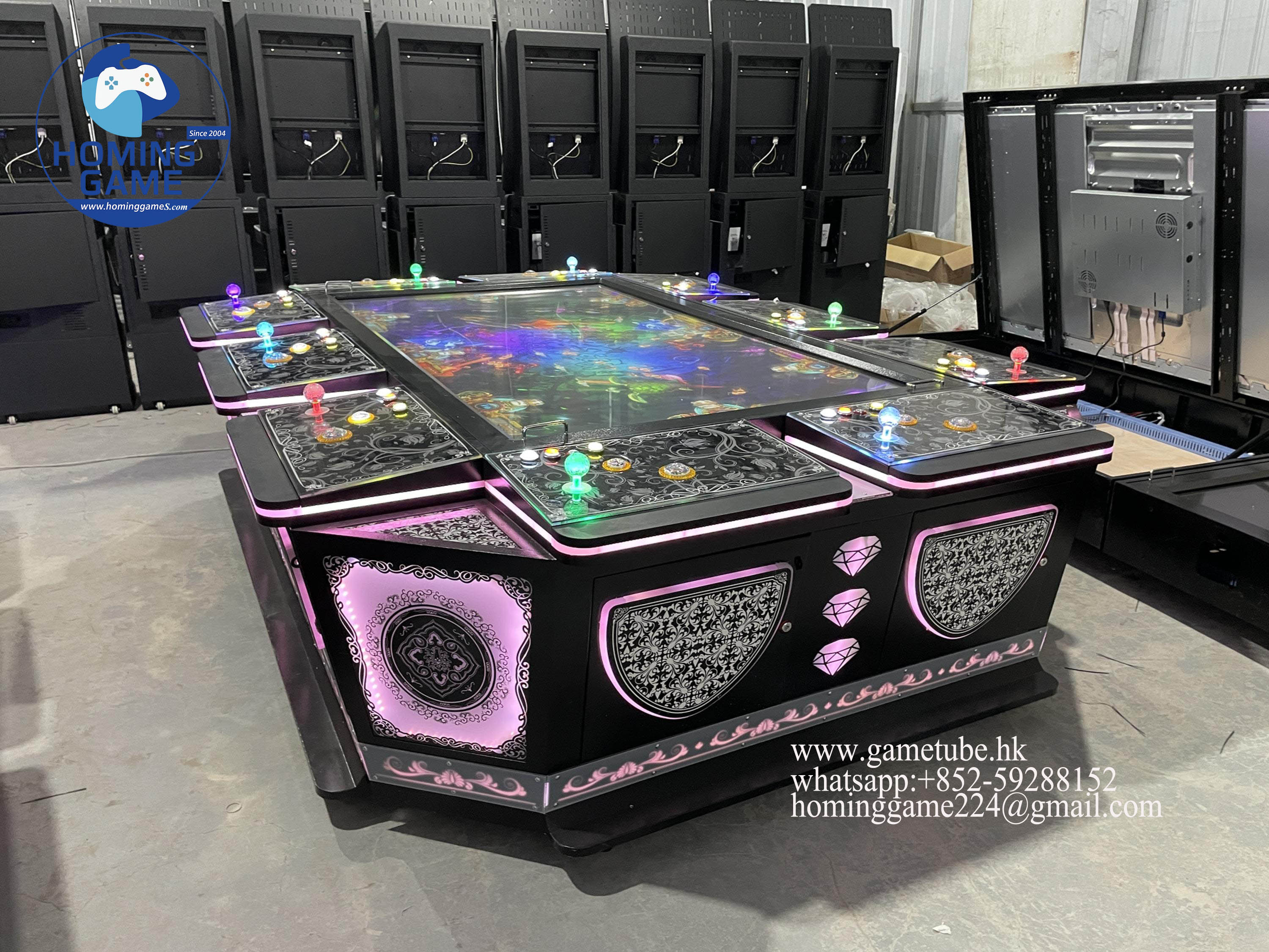 HomingGame 86/98-Inch 10-Player Arcade Fishing Game Machine – High-Performance Fish Hunter Table with Adjustable Difficulty