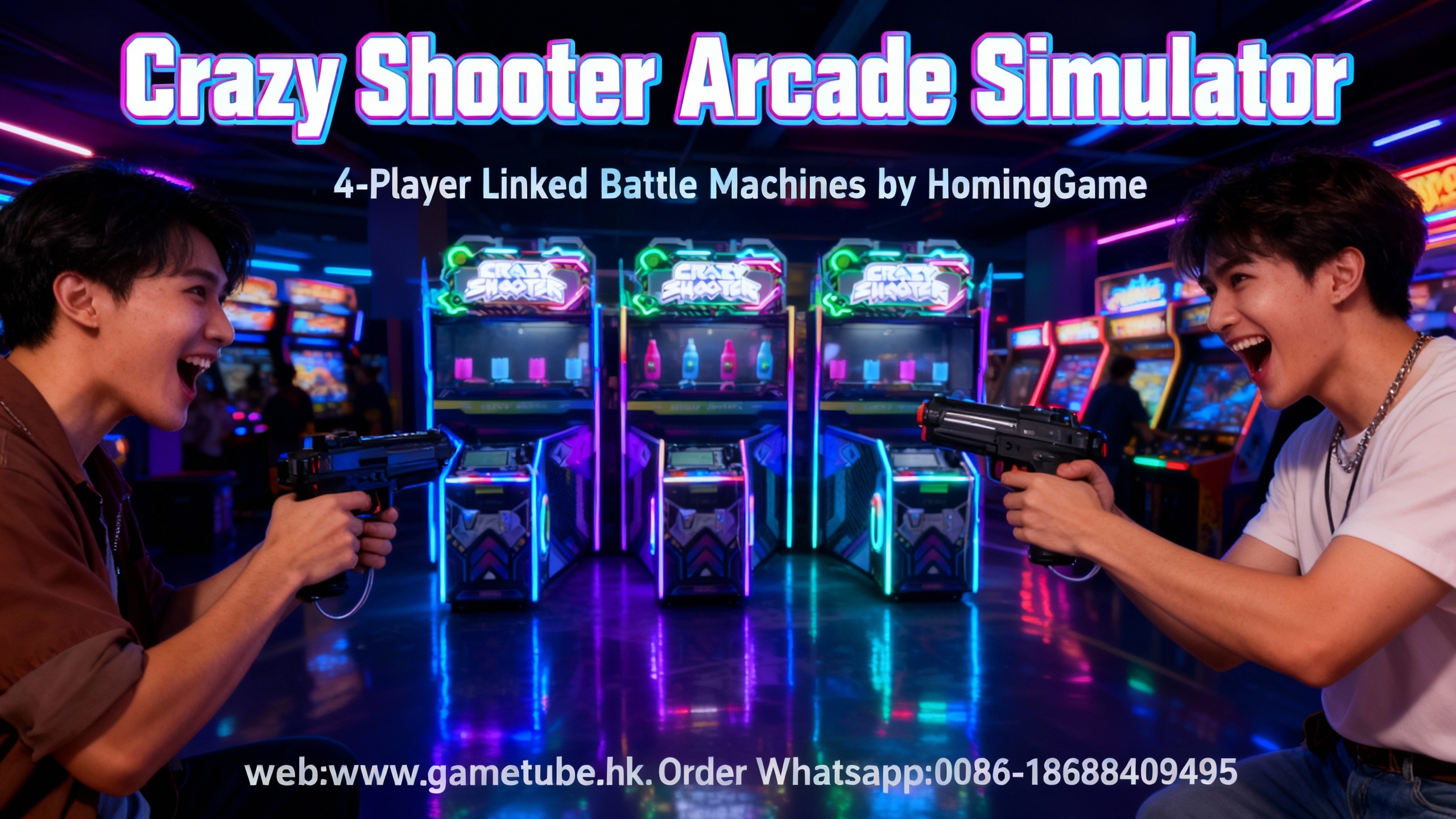 Crazy Shooter Arcade Simulator 4 Player Linked Battle Machines by HomingGame#gunshootinggame