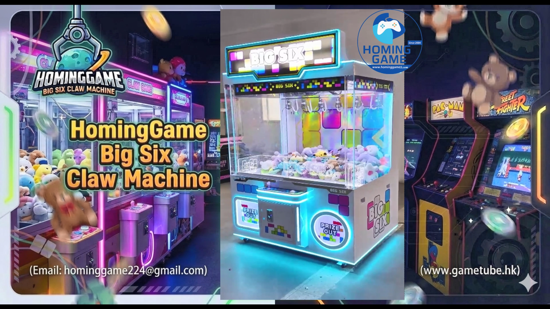 2026 Hot Sale Big Six (6-Claw) Arcade Prize Machine – HomingGame Factory Direct 6-Claw Claw Machine for FECs & Amusement Centers