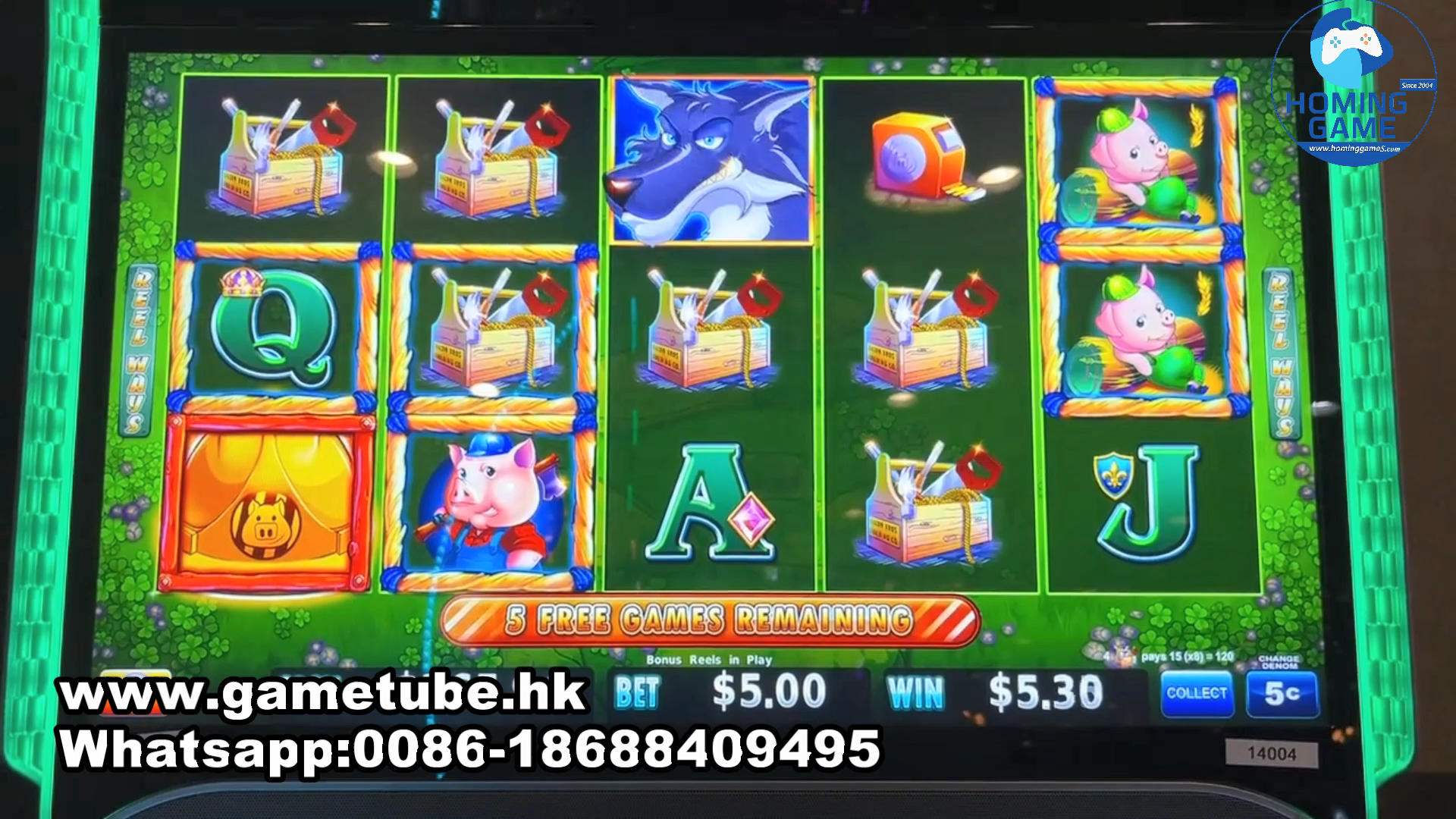 Factory Price Hard Hat Edition Huff N’ Puff Slot Machine - HomingGame Deluxe Casino Cabinet