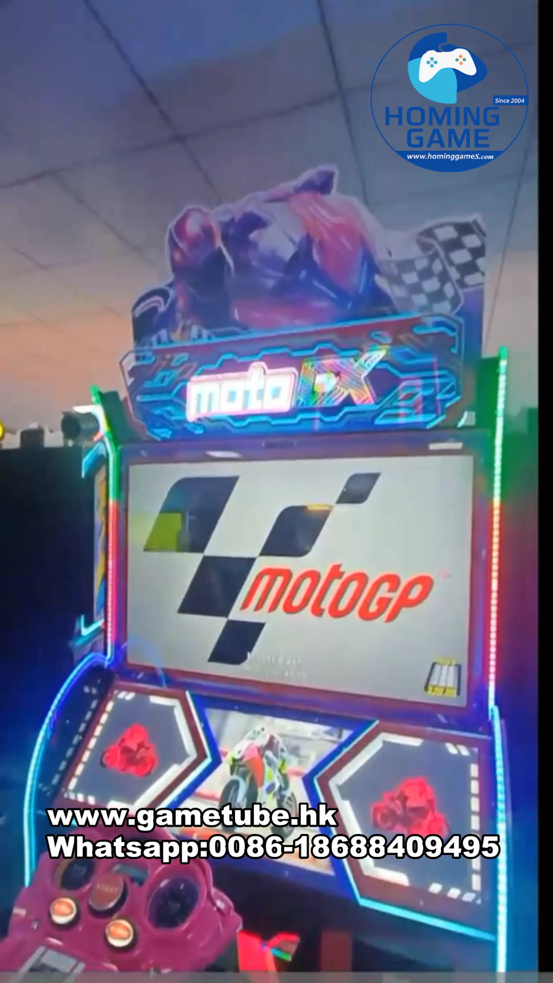 2026 HomingGame Moto GP Racing Simulator Arcade Game Machine | 42″ HD Motorcycle Racing Simulator | Multiplayer Linkable | Wind & Camera FX