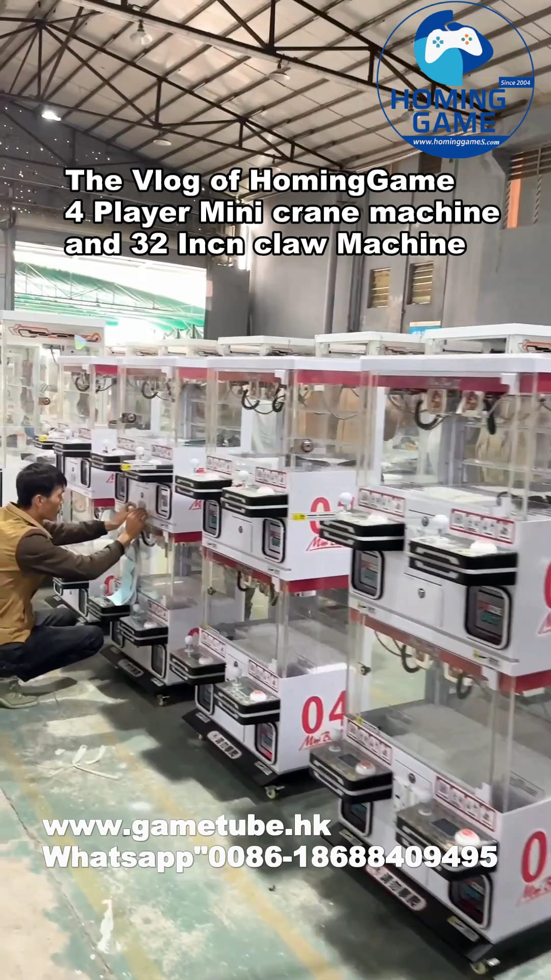 The Vlog of HomingGame 4 Player Mini Crane Machine & 32 Inch Big Claw Machine|Professional Arcade Prize Game Machines Direct from HomingGame Factory